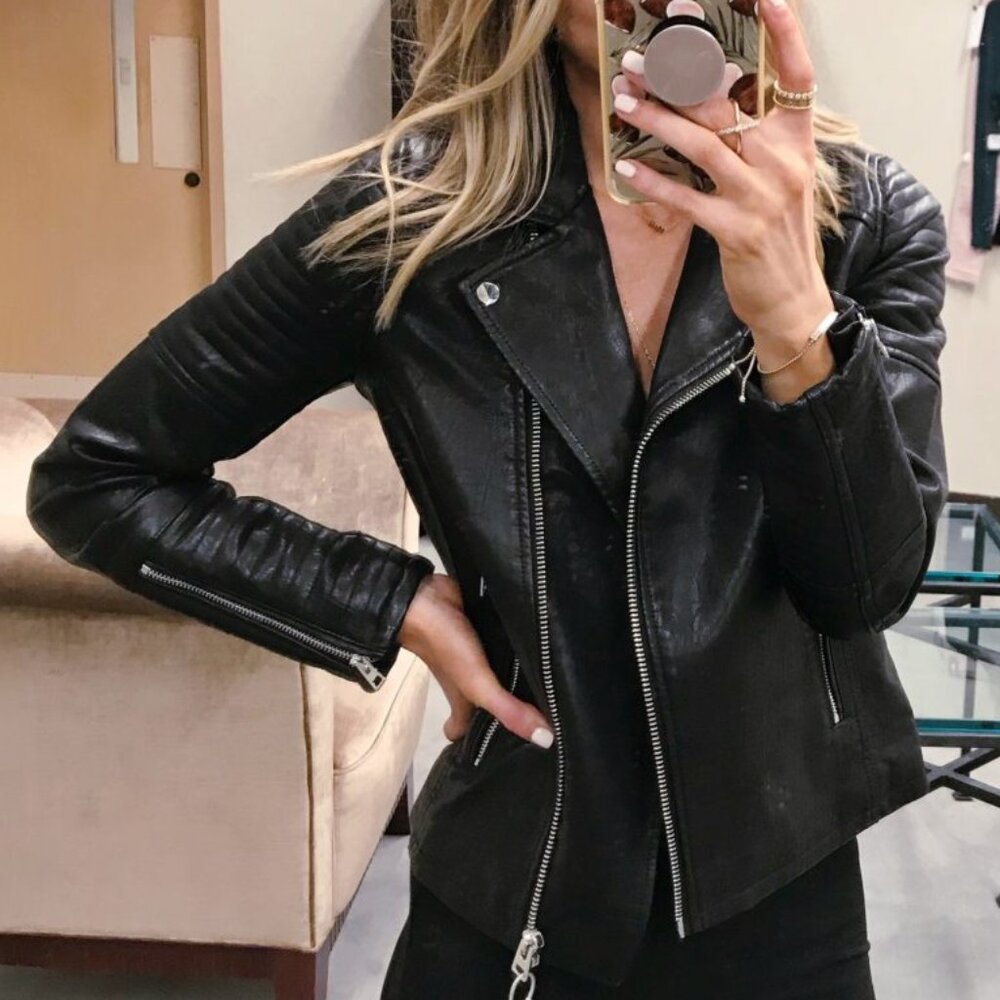 Topshop Faux Leather Biker Jacket